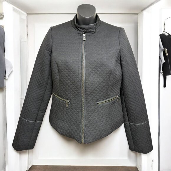 Banana Republic MG Black Quilted Moto‎ Style Zip Jacket - Picture 1 of 9